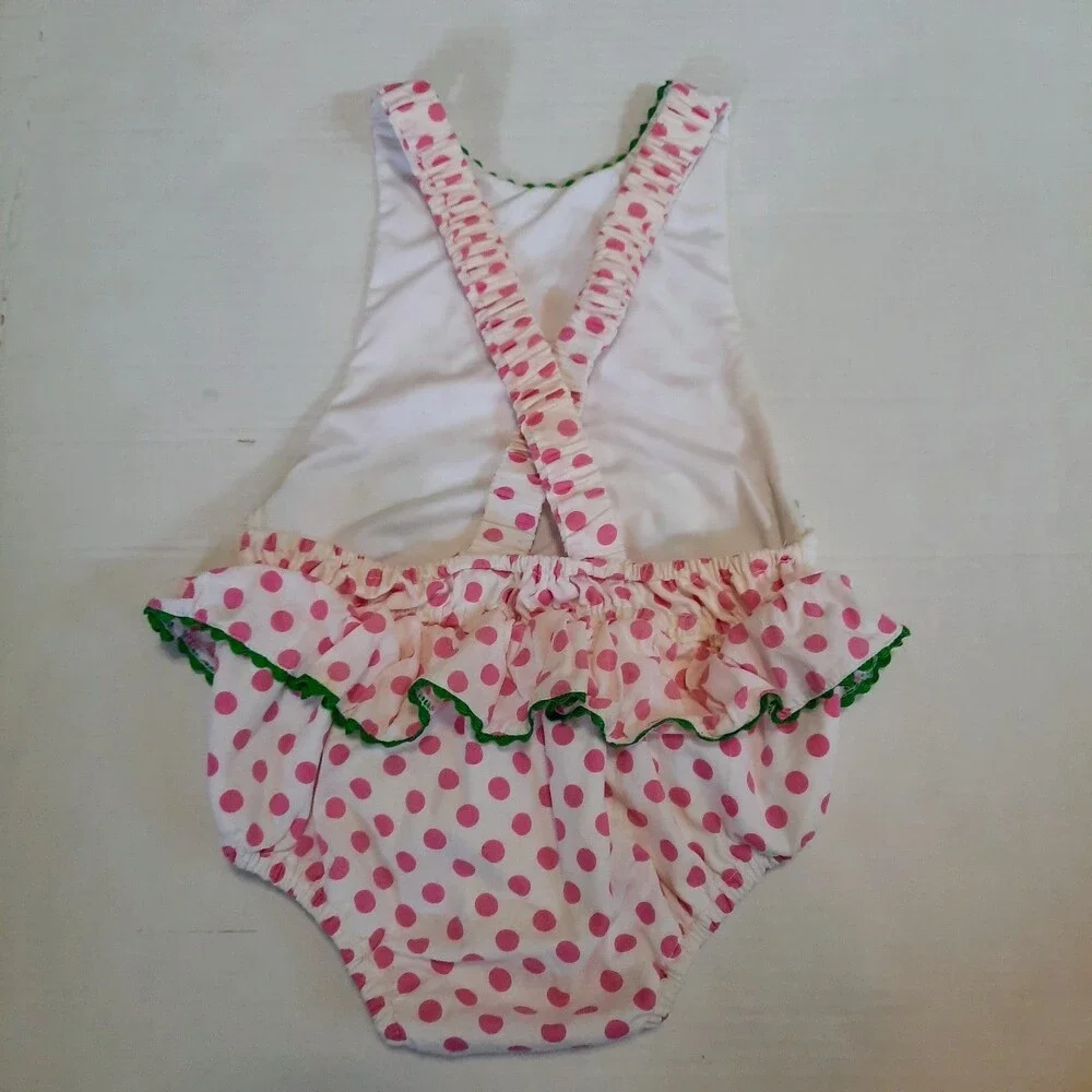 Babeeni Girls Smocked Cherry Sunsuit 4/5